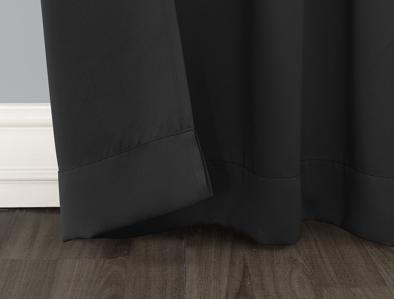 Sun Zero Easton Energy Saving Blackout Rod Pocket Curtain Panel, 40" x 84", Black