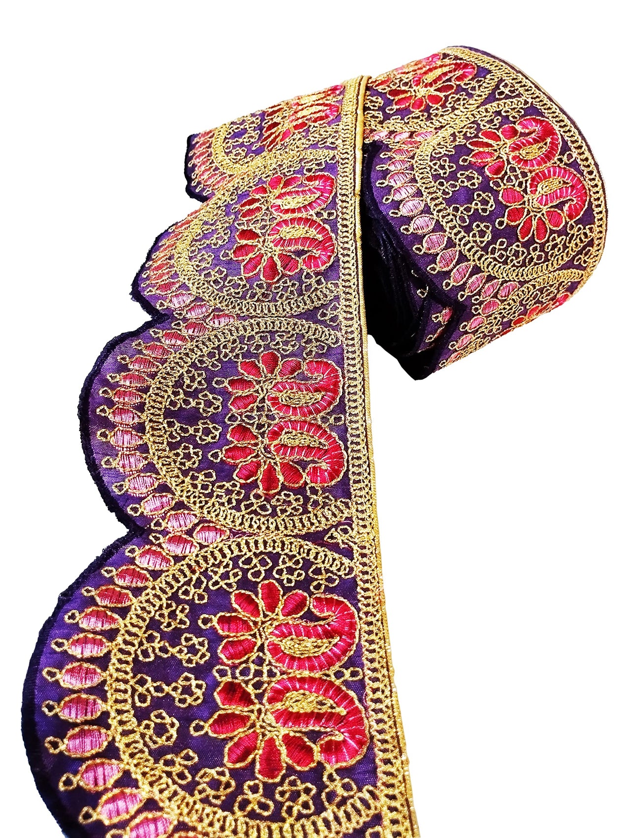 CARTZEYE Embroidery Heavy Work Trim Lace Border for Saree, Kurti, Dresses, Bandhani, Lehenga, Decorative Ribbon