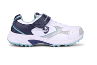SG ARMOUR STUD Cricket Shoes In White/Navy/Teal – Your Ultimate Cricket Companion