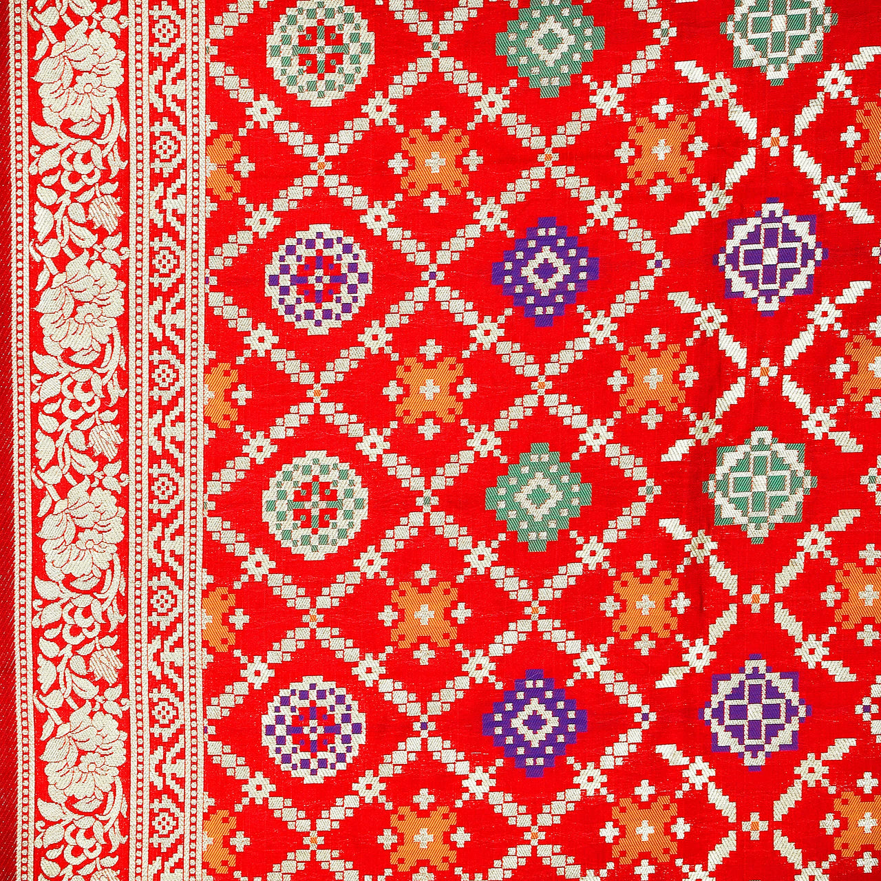 Kapaaha Women's  Woven Silk Blend Banarasi Zari Dupatta/Chunni, Width 45 Inch, Length 2.5 Meter