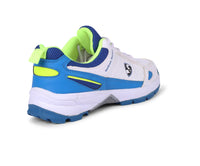 SG CLUB 6.0 Cricket Shoe: Classic White With Royal Blue And Lime Accents For Style And Performance