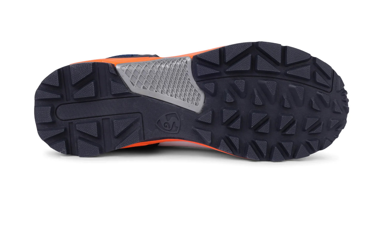 SG CLUB 6.0 Cricket Shoe: Classic White With Navy And Orange Accents For Style And Performance