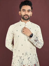 KURTA WALLAH Men Geometric Printed Kurta