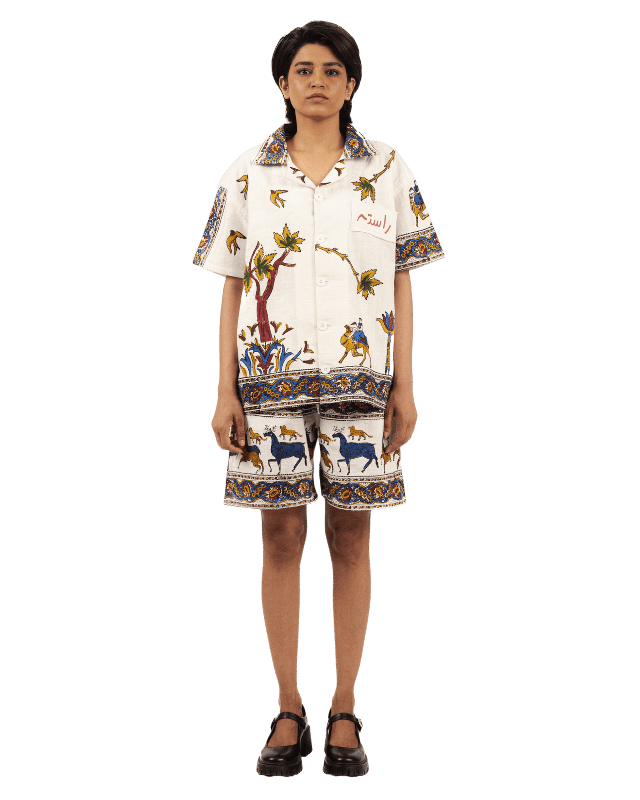 Raastah - "desert Bloom" Block Print Button Down