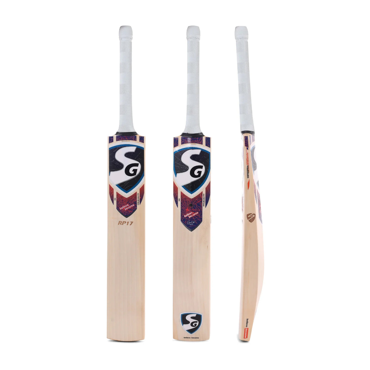 SG RP 17 English Willow Cricket Bat With SG|Str8bat Sensor (Rishabh Pant Series) ,Full Size