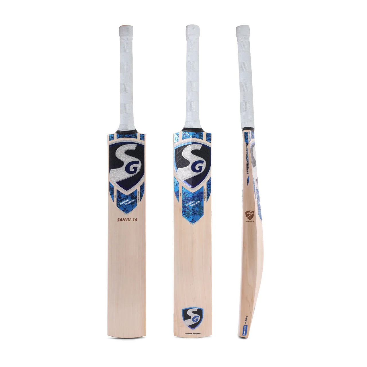 SG Sanju 14 English Willow Cricket Bat With SG|Str8bat Sensor, Short Handle
