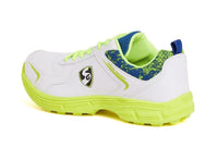 SG Savage Stud Shoe: Dynamic Royal Blue & Lime Cricket Footwear