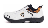 SG Savage Stud Shoe: Dynamic Navy Blue & Vibrant Orange Cricket Footwear