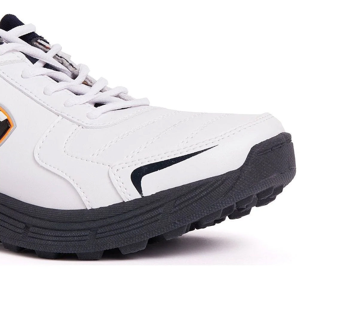 SG Savage Stud Shoe: Dynamic Navy Blue & Vibrant Orange Cricket Footwear