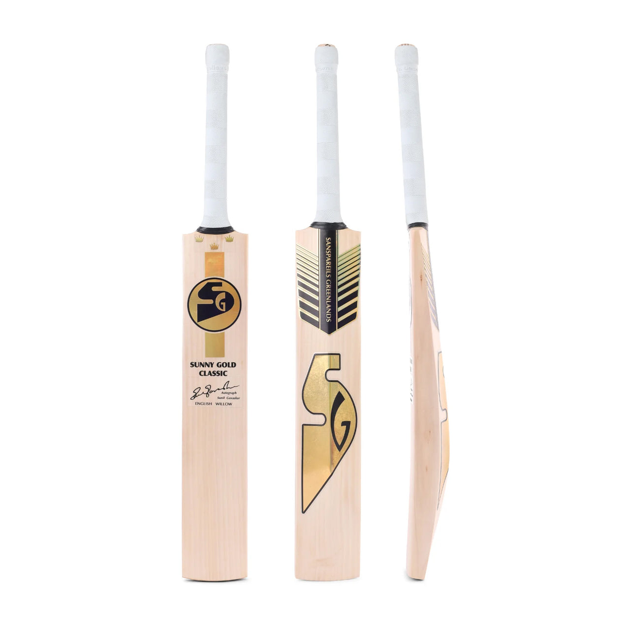 SG Sunny Gold Classic English Willow Cricket Bat With SG|Str8bat Sensor, Short Handle