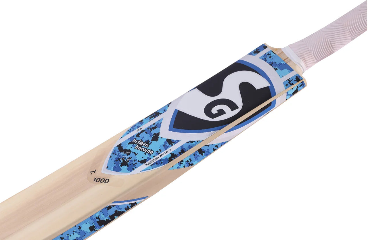 SG T-1000 Kashmir Willow Cricket Bat (Tennis Ball), Short Handle