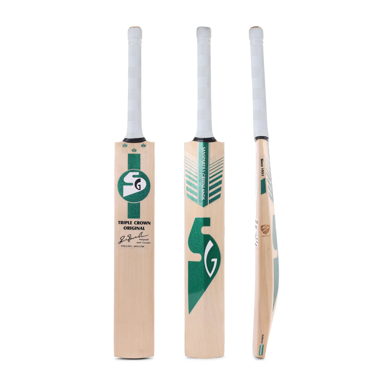 SG Triple Crown Original English Willow Cricket Bat, Short Handle