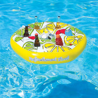 Pool Central Inflatable 6 Beverage Refreshment Float - 29” - Yellow, White and Green