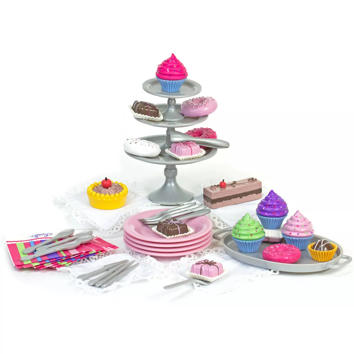 Sophia’S 64 Piece Dessert Tea Party Set for 18'' Dolls, Pink
