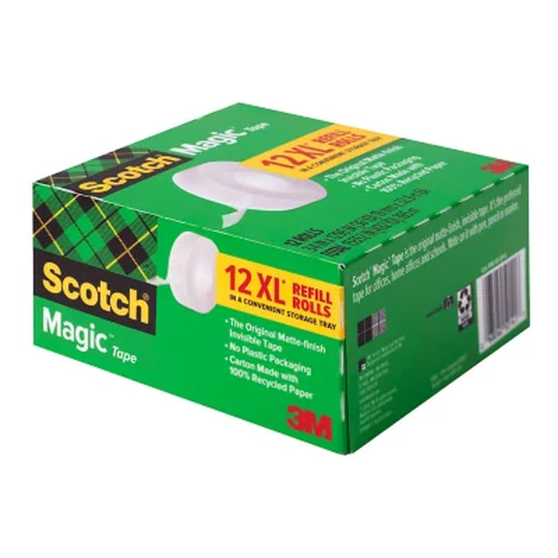 Scotch® Magic™ Tape, 3/4 in X 1296 In, 12 Pack