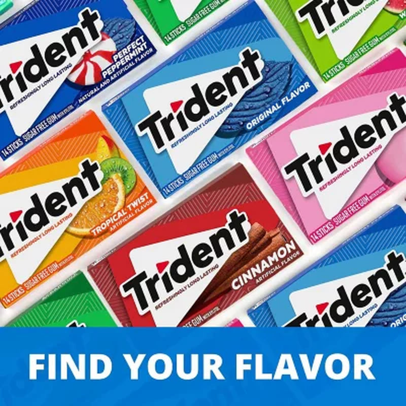 Trident Original Flavor Sugar Free Gum, 14 Pcs., 15 Pk.