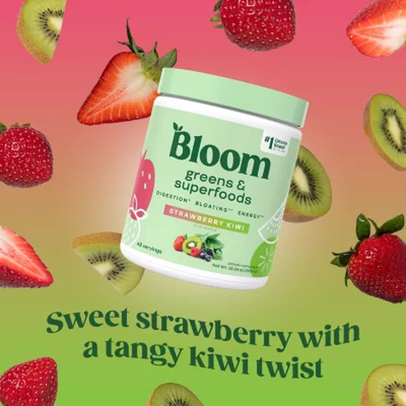 Bloom Nutrition Greens & Superfoods Powder, Strawberry Kiwi, 0.5 Lbs.