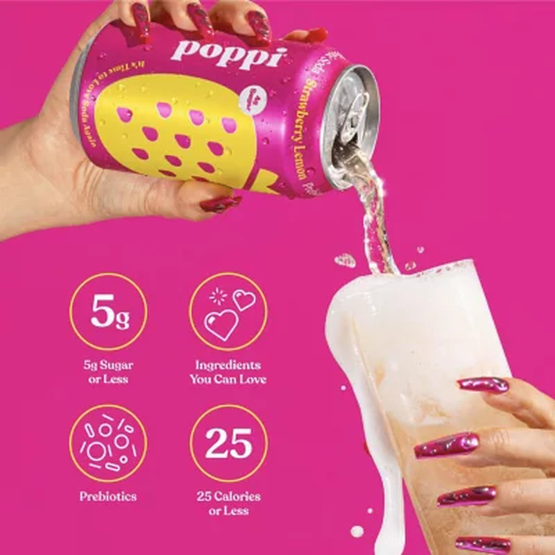 Poppi Prebiotic Soda Fruit Variety Pack 12 Fl. Oz., 15 Pk.