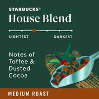 Starbucks House Blend Medium Roast Whole Bean Coffee, 40 Oz.