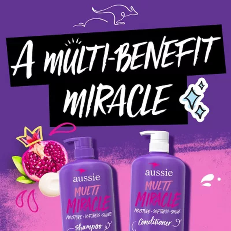 Aussie Multi Miracle 3-In-1 Shampoo and Conditioner, 33.8 Fl. Oz., 2 Pk.
