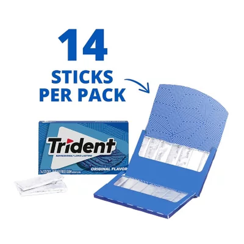 Trident Original Flavor Sugar Free Gum, 14 Pcs., 15 Pk.