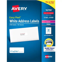 Avery Easy Peel Address Labels, Sure Feed Technology, Permanent Adhesive, 1