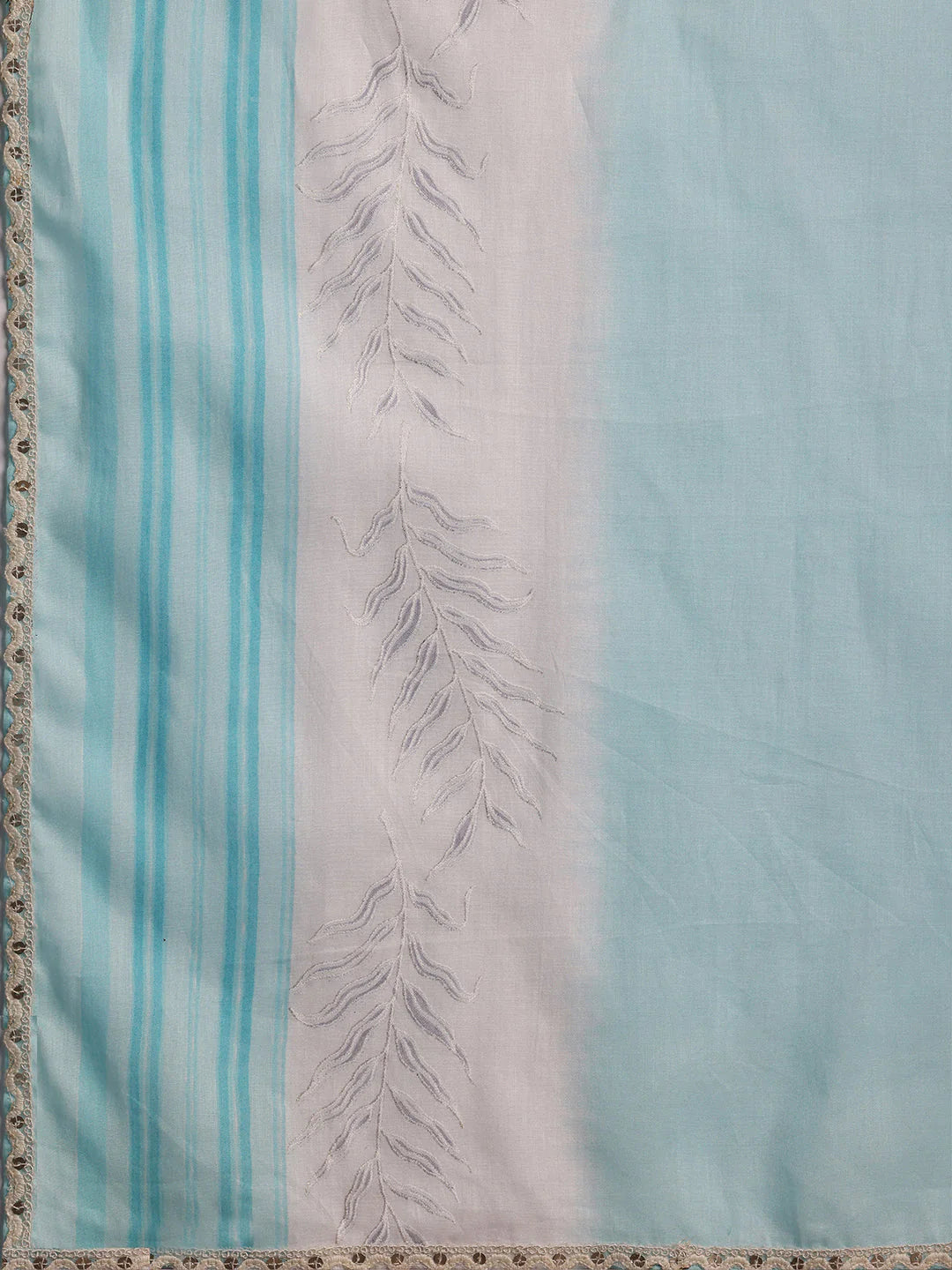 Blue Printed Cotton Straight Suit with Dupatta