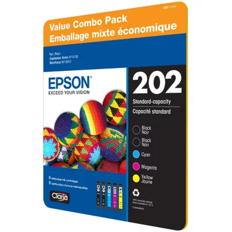 Epson T202 Standard Capacity Ink Cartridge Clubpack, 2 Black & Cyan/Magenta/Yellow