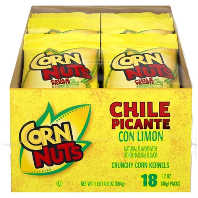 Corn Nuts Chile Picante Con Limon Crunchy Corn Kernels, 1.7 Oz., 18 Pk.