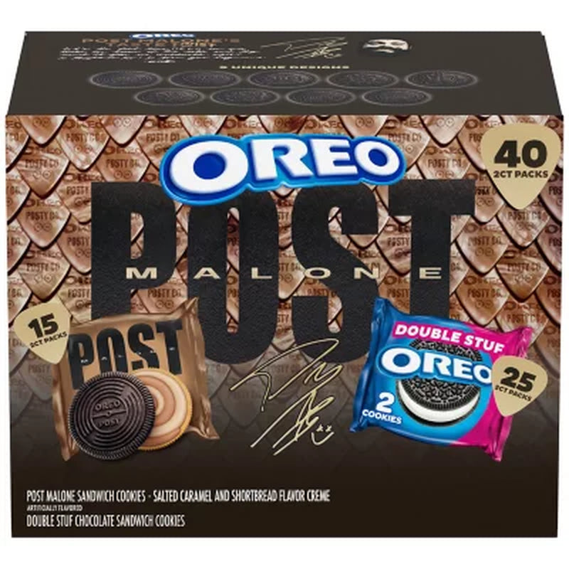 Post Malone & OREO Double Stuf Cookies Variety Pack, 1.02 Oz., 40 Pk.