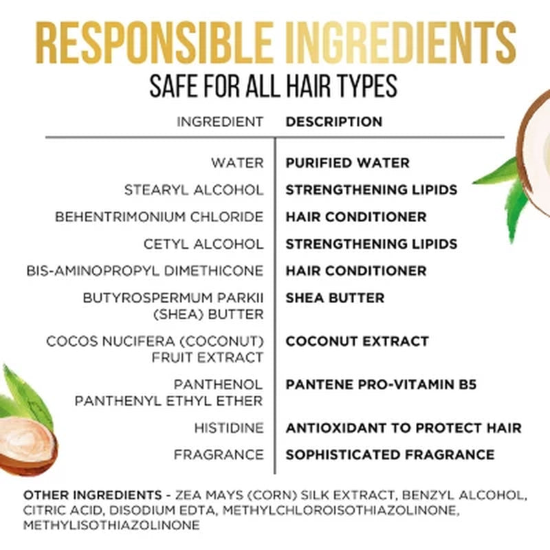 Pantene Pro-V Nourishing Coconut Milk and Shea Butter Conditioner, 38.2 Fl. Oz.