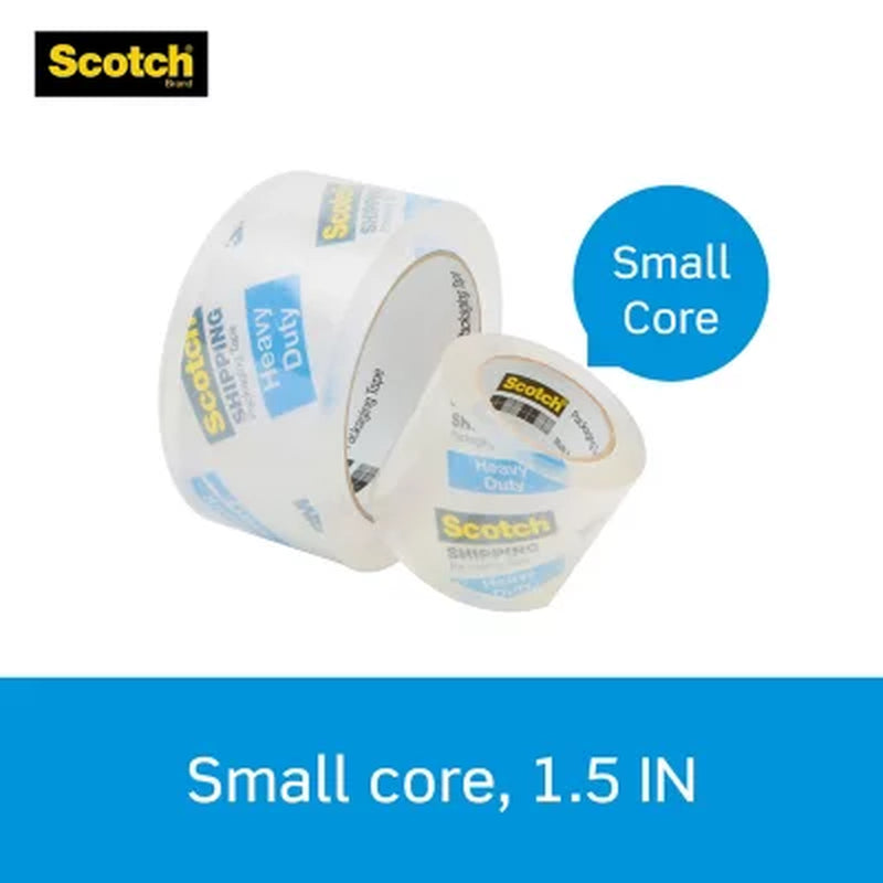 Scotch Heavy Duty Shipping Packaging Tape Dispensers, 1.88" X 27.7 Yd, 6 Pack