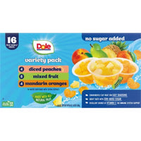 Dole No Sugar Added Mixed Fruit Variety Pack, 4 Oz., 16 Pk.