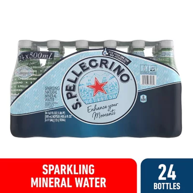 S.Pellegrino Sparkling Natural Mineral Water 16.9 Fl. Oz., 24 Pk.