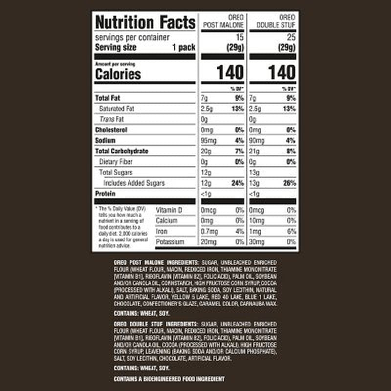 Post Malone & OREO Double Stuf Cookies Variety Pack, 1.02 Oz., 40 Pk.