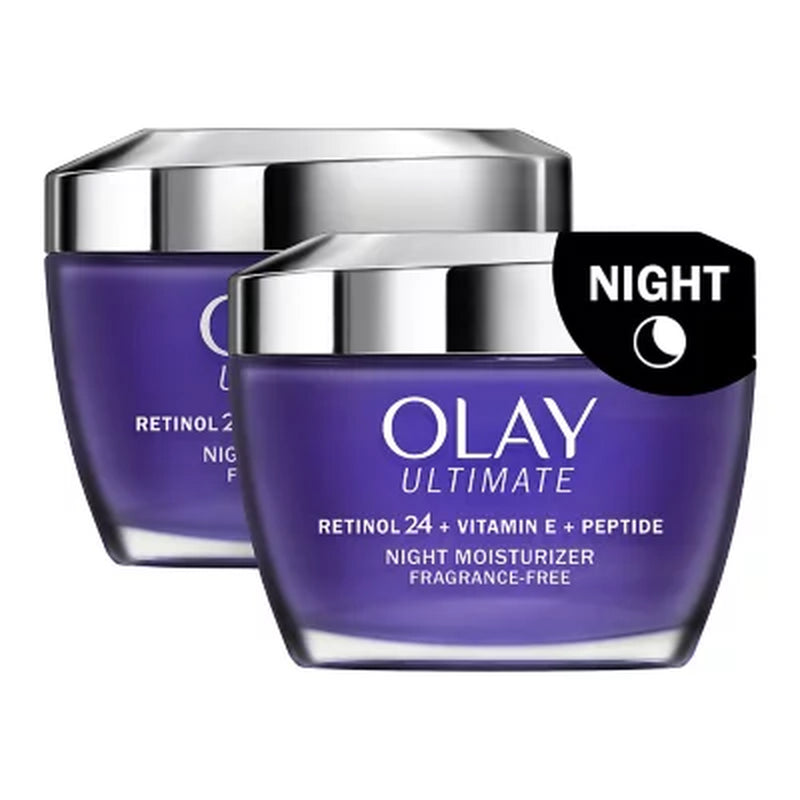 Olay Ultimate Retinol 24 + Vitamin E + Peptide Night Moisturizer, 1.7 Oz., 2 Pk.