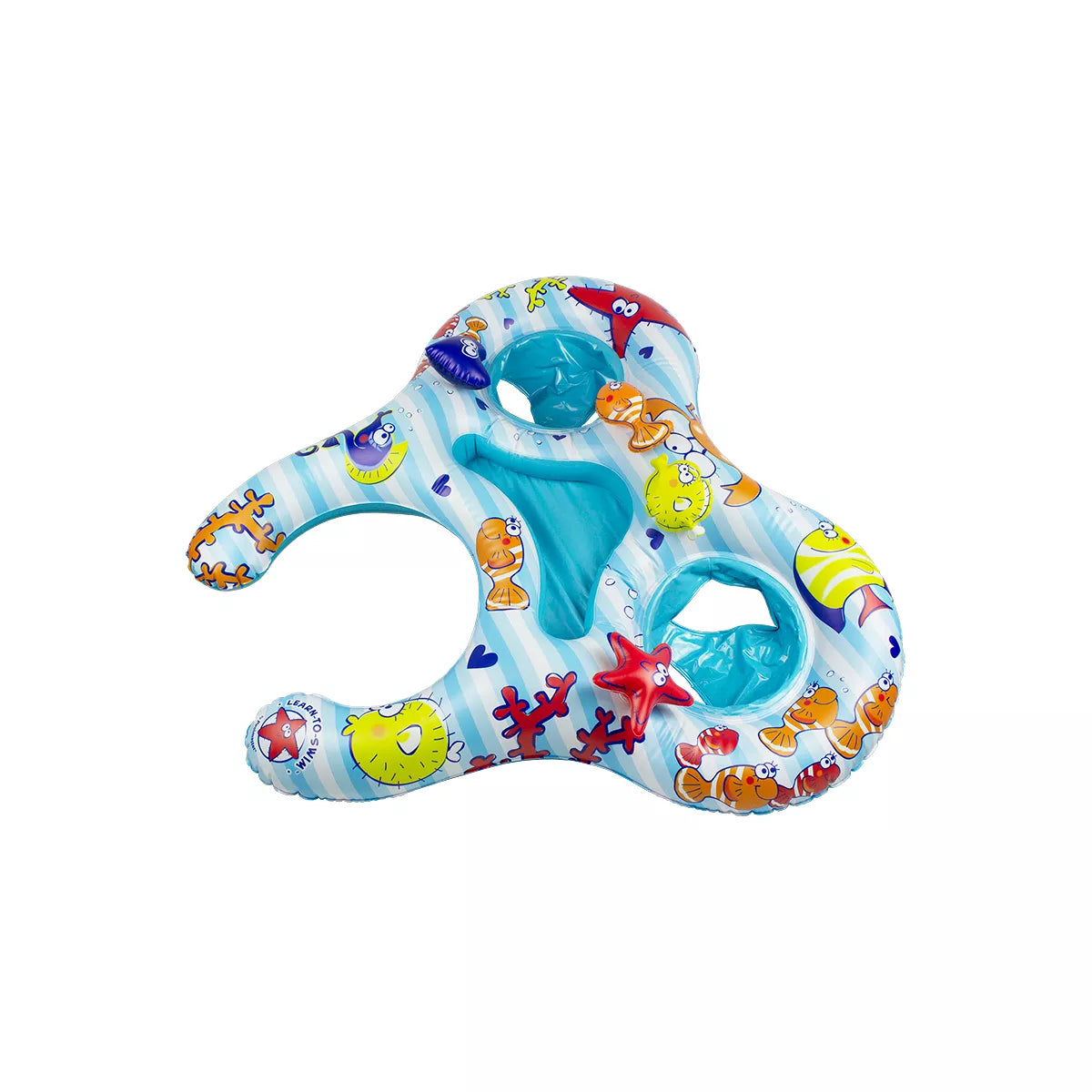 Swim Central 46.5" Underwater Creatures Mommy and Us Dual Inflatable Swimming Pool Float