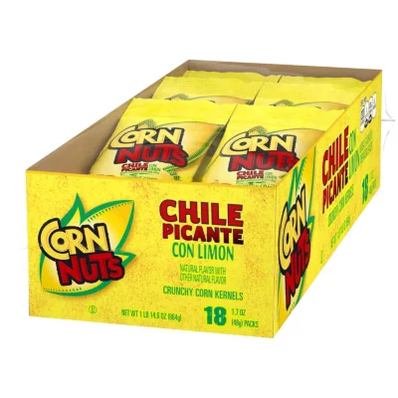 Corn Nuts Chile Picante Con Limon Crunchy Corn Kernels, 1.7 Oz., 18 Pk.