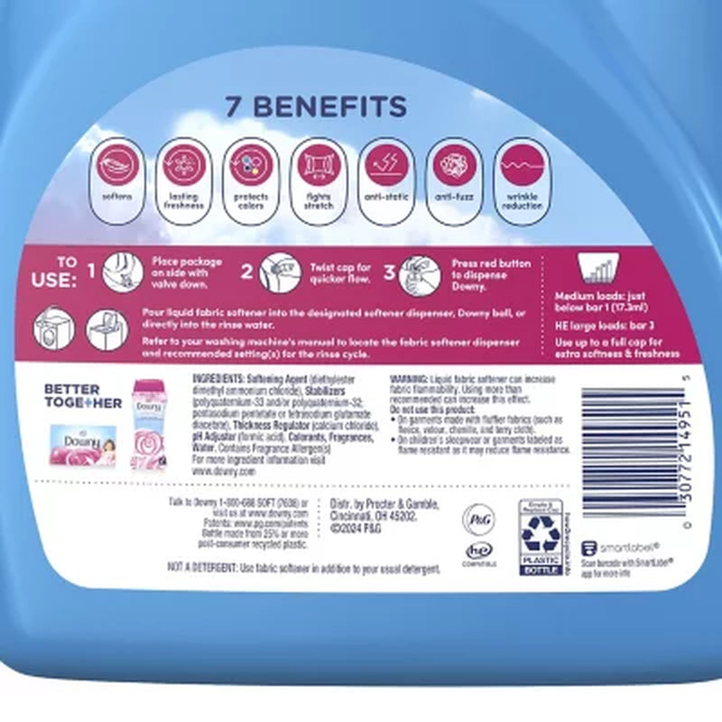 Downy Soft & Fresh Liquid Fabric Softener, April Fresh, 257 Loads, 150 Fl. Oz.