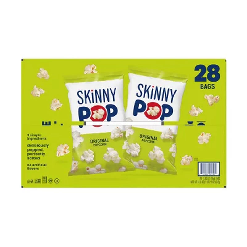 Skinnypop Original Popcorn Snack Bags, 0.65 Oz., 28 Pk.