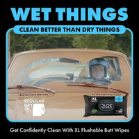 DUDE WIPES XL Flushable Wipes, Fragrance Free, 8 Ct., 400 Wipes