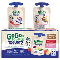 Gogo Squeez Yogurtz Strawberry and Strawberry Banana, 3 Oz., 20 Ct.
