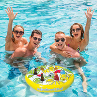 Pool Central Inflatable 6 Beverage Refreshment Float - 29” - Yellow, White and Green