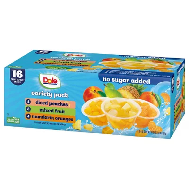 Dole No Sugar Added Mixed Fruit Variety Pack, 4 Oz., 16 Pk.