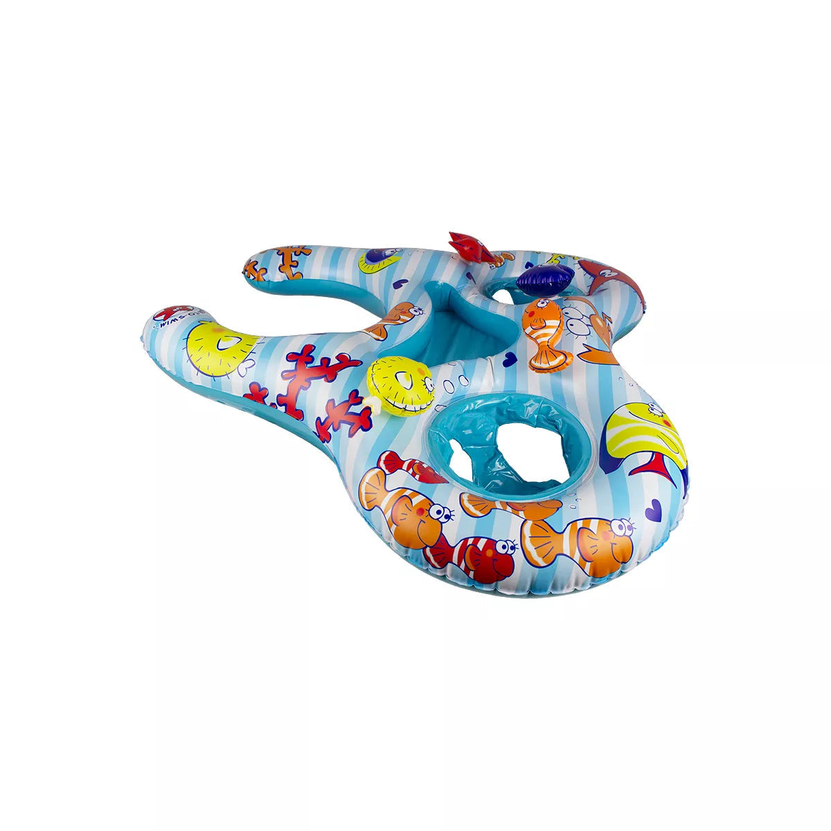 Swim Central 46.5" Underwater Creatures Mommy and Us Dual Inflatable Swimming Pool Float