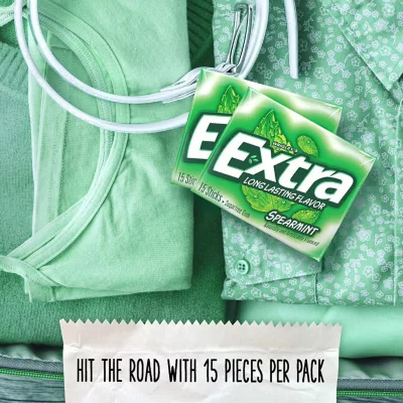 Extra Spearmint Sugar Free Chewing Gum Bulk Pack 15 Pcs., 10 Pk.