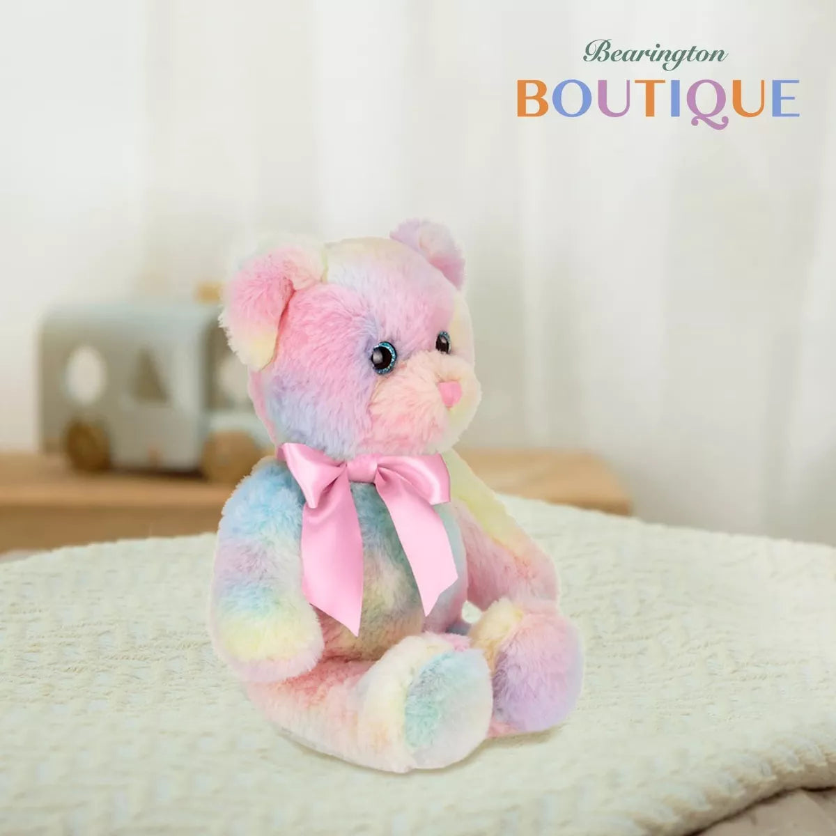 Bearington Candi Rainbow Plush Stuffed Animal Teddy Bear, 12 Inches