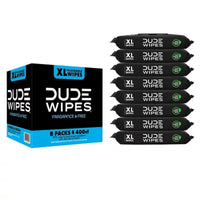 DUDE WIPES XL Flushable Wipes, Fragrance Free, 8 Ct., 400 Wipes