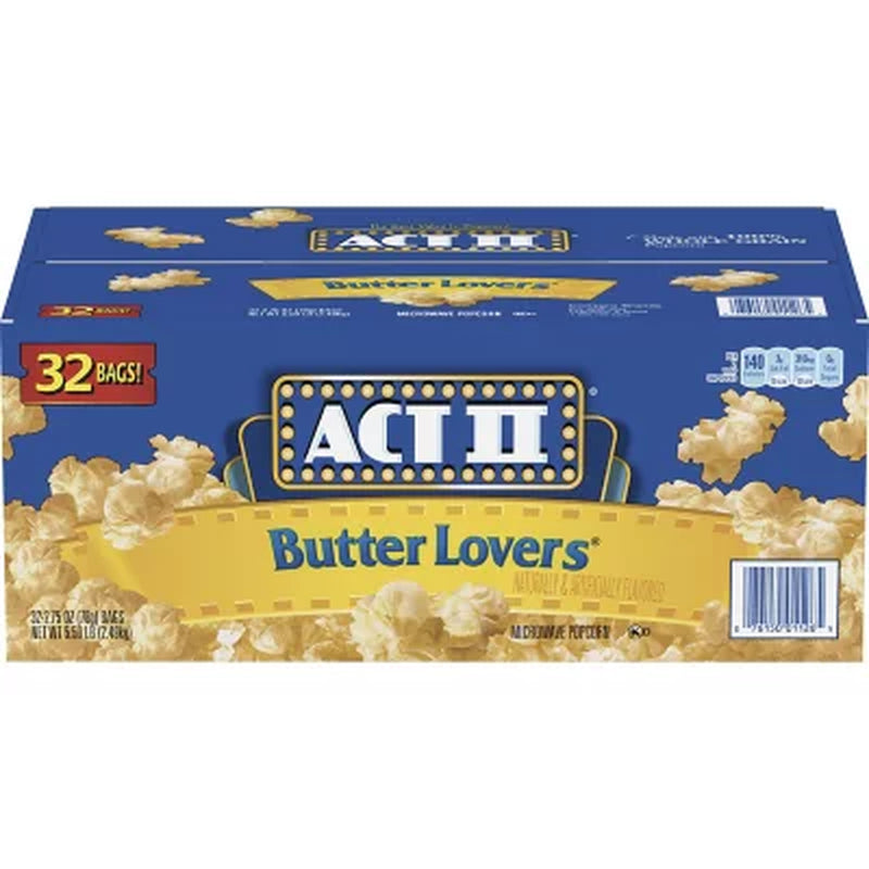 ACT II Butter Lovers Microwave Popcorn, 2.75 Oz., 32 Pk.