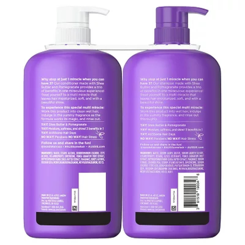 Aussie Multi Miracle 3-In-1 Shampoo and Conditioner, 33.8 Fl. Oz., 2 Pk.
